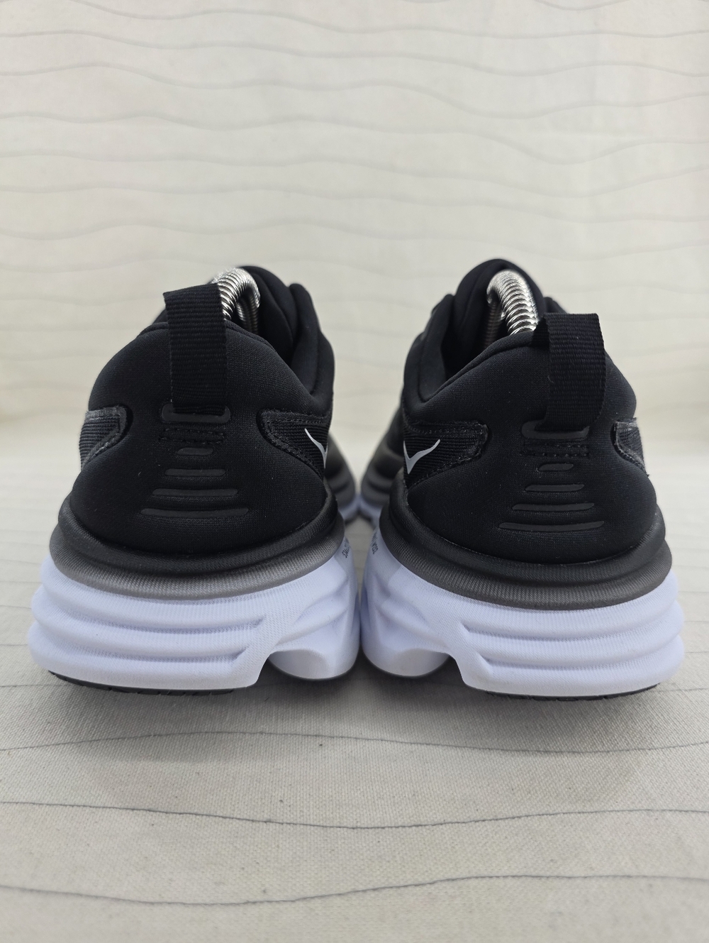 Hoka Womens Bondi 8 Black White Running Sneakers Shoes 1127954 Size 8D NEW - Picture 5 of 11